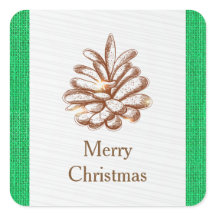 Foto "Green Burlap Pinecones" - Aufkleber auf dem 