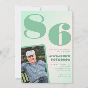 Foto Green Gradient 86. Geburtstag Einladung