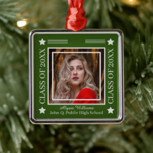 Foto Green Silver Class of 2023 Abschluss Ornament Aus Metall