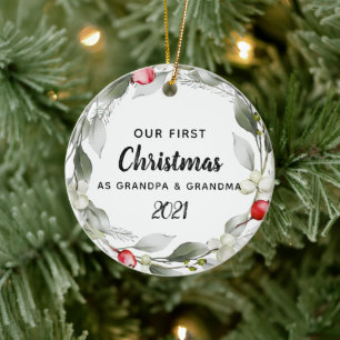 Foto Greenery Erstmalige Weihnachtsschmuck-Keram Keramik Ornament