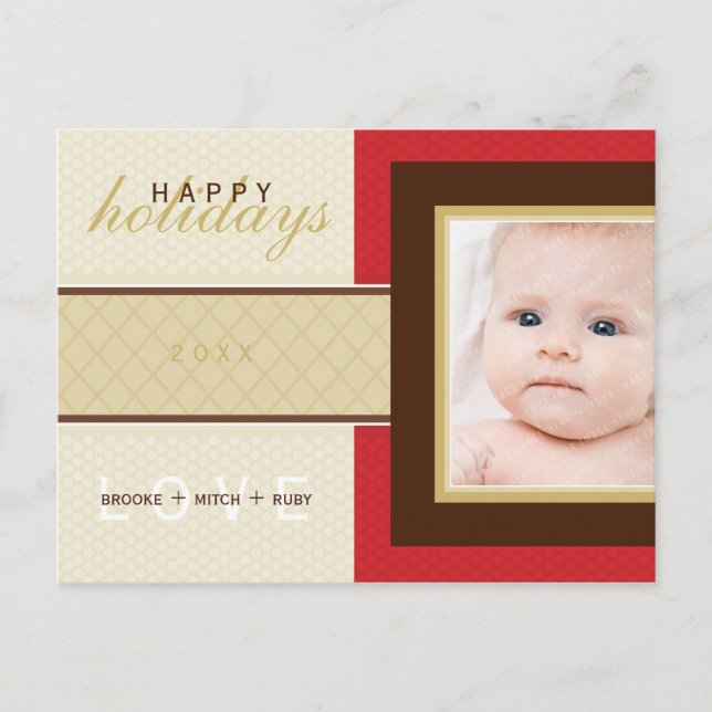 FOTO GREETING POSTCARD: Süße 4 Feiertagspostkarte (Vorderseite)