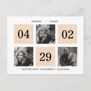 Foto Grid Collage   Lachs   SAVE THE DATE Ankündigungspostkarte