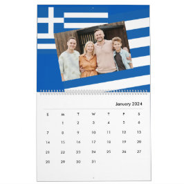 Foto Griechenland Flaggenende mit den μερολιο 2026 Kalender