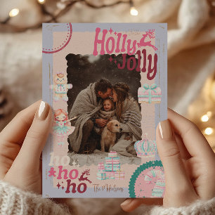 Foto Groovy Nussknacker Retro Pastell Weihnachten Folieneinladung