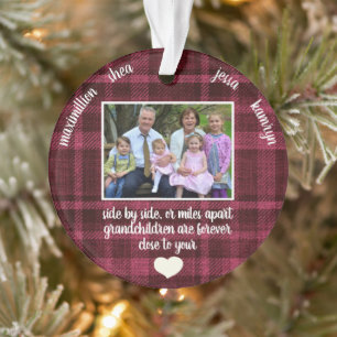 Foto Großkinder Nah zu Ihrem Herzen Karierte Weihn Ornament