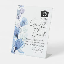 Foto Guest Book Dusty Blue Floral Wedding