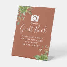Foto Guest Book Greenery Terracotta Wedding