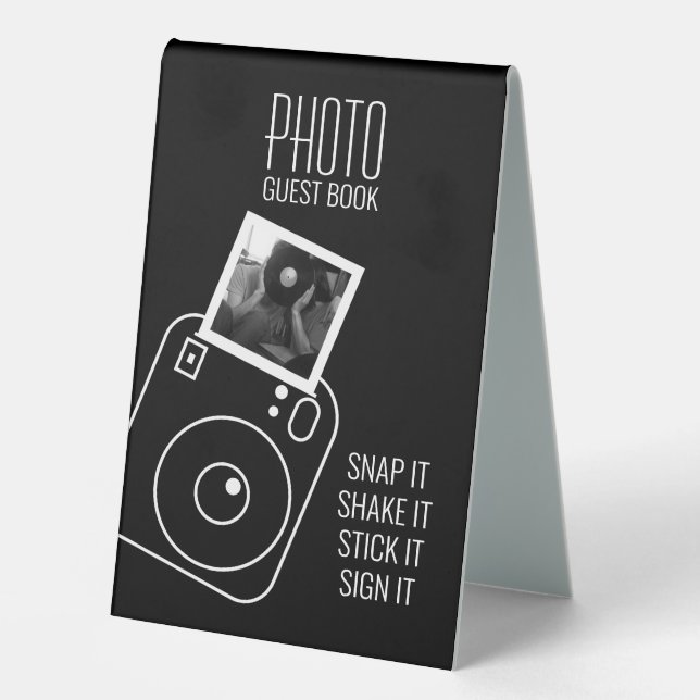 Foto Guest Book Table Tent Sig Tischaufsteller (Vorderseite)