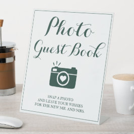 Foto Guest Book Wedding Pedestal Sign Sockelschild