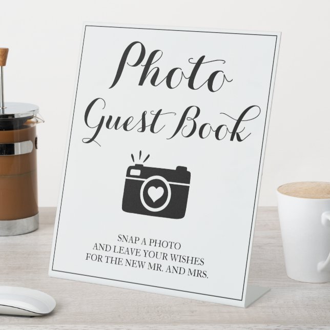 Foto Guest Book Wedding Pedestal Sign Sockelschild (In Situ)