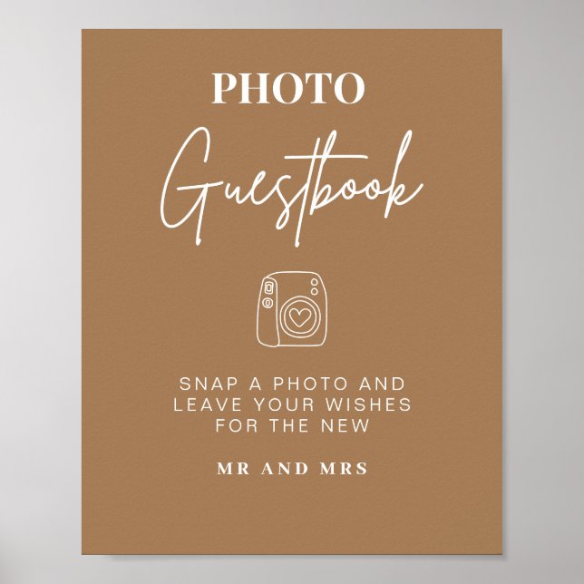 Foto Guestbook | Modernes Minimalistisches Hochzei Poster (Vorne)