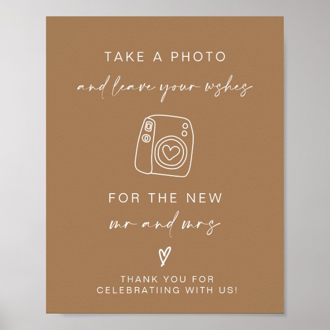 Foto Guestbook | Modernes Minimalistisches Hochzei Poster (Vorne)