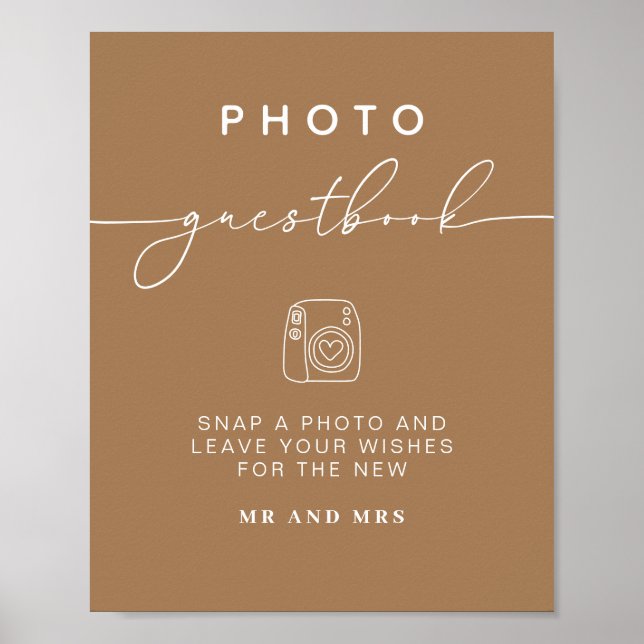 Foto Guestbook | Modernes Minimalistisches Hochzei Poster (Vorne)