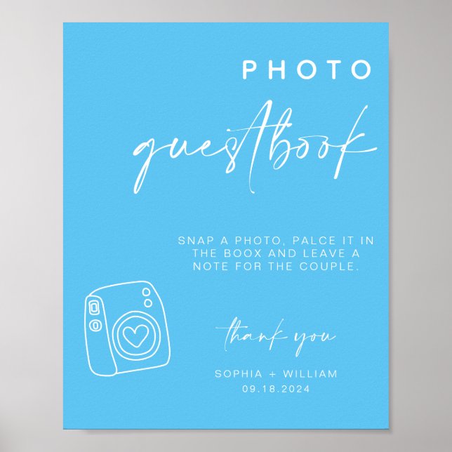 Foto Guestbook | Polaroid-Gästebuchzeichen für Hoc Poster (Vorne)