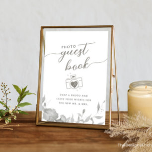 Foto GuestBook Sign Minimalistisch Boho Floral Pos Einladung