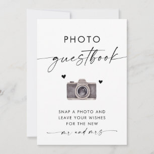 Foto Guestbook Sign   Moderne Minimalistische Hoch Einladung