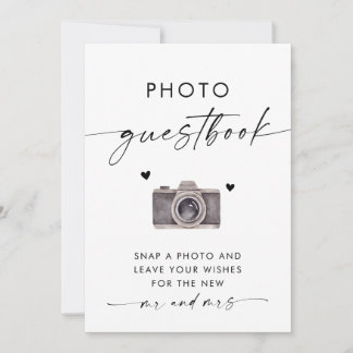 Foto Guestbook Sign | Moderne Minimalistische Hoch Einladung
