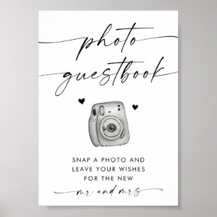 Foto Guestbook Sign   Moderne Minimalistische Hoch Poster