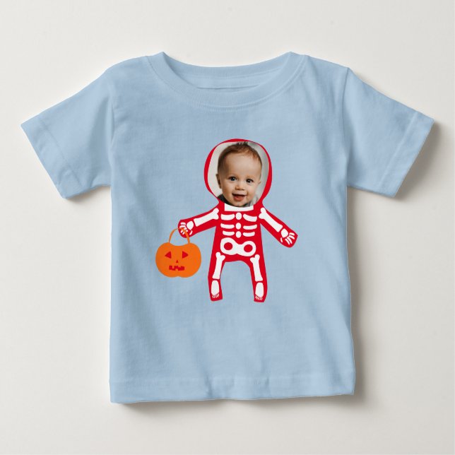 Foto Halloween Skeletttrick oder Leckerbissen Baby T-shirt (Vorderseite)