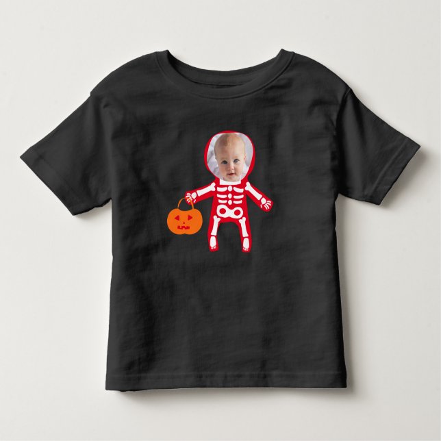 Foto Halloween Skeletttrick oder Leckerbissen Kleinkind T-shirt (Vorderseite)