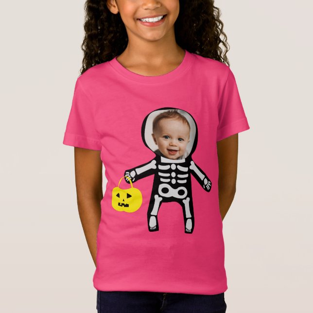 Foto Halloween Skeletttrick oder Leckerbissen T-Shirt (Vorderseite)