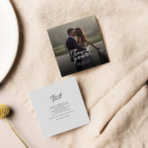 Foto handgeschriebene Hochzeit Dankeschön Note Car