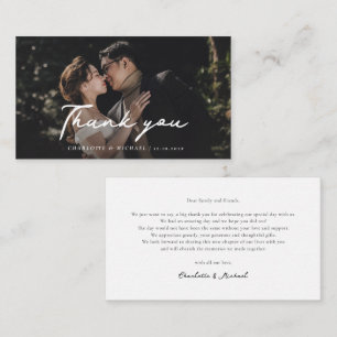 Foto handgeschriebene Script-Hochzeit Vielen Dank Mitteilungskarte