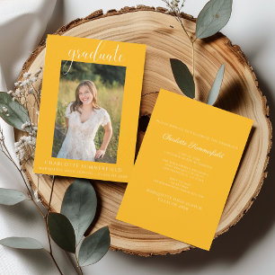 Foto Handgeschriebenes Script Gold Abschluss Einladung