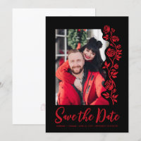 Foto Handgezeichnete Rote Rosen Schwarz Bold einfa