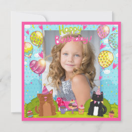 Foto Happy Birthday für Young Girl Square Karte