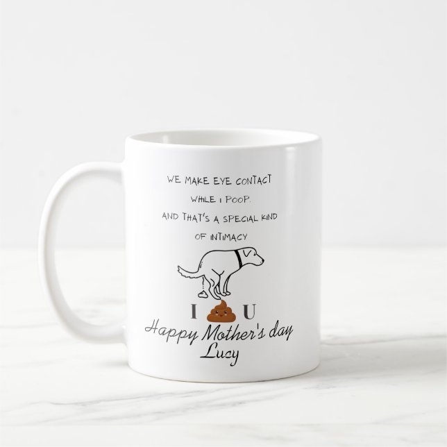 Foto Happy Birthday Hund kackte Kaffee Tasse (Links)