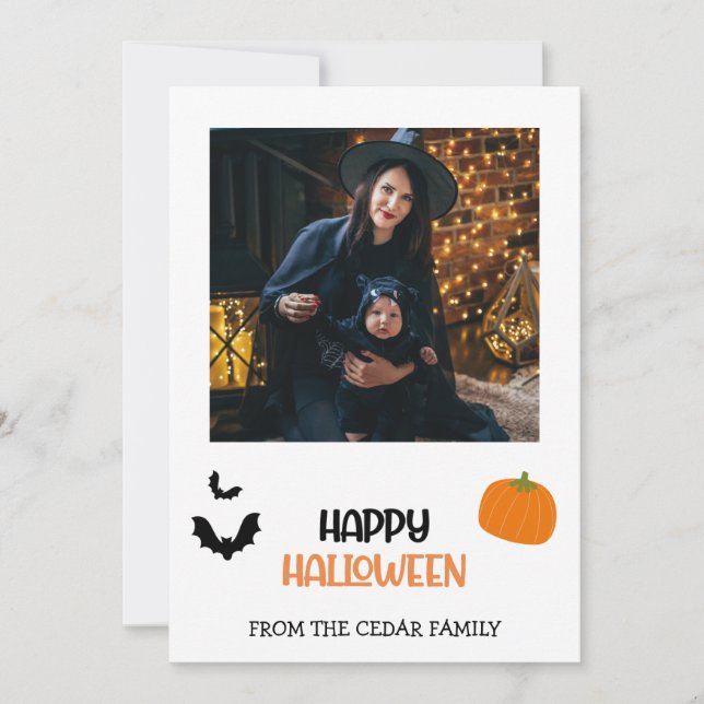 Foto "Happy Halloween" Feiertagskarte (Vorderseite)