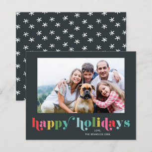 Foto Happy Holiday Card mit farbenfrohen Preisen