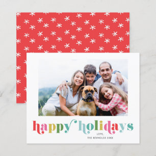 Foto Happy Holiday Card mit farbenfrohen Preisen