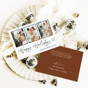Foto Happy Holidays Card, Moderne frohe Weihnachte Einladung