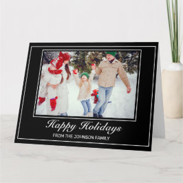 Foto Happy Holidays Moderne Minimalistische Gruß Karte
