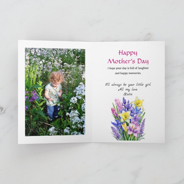 Foto Happy Mother's Day Frühlingsblumen Karte (Innenseite)