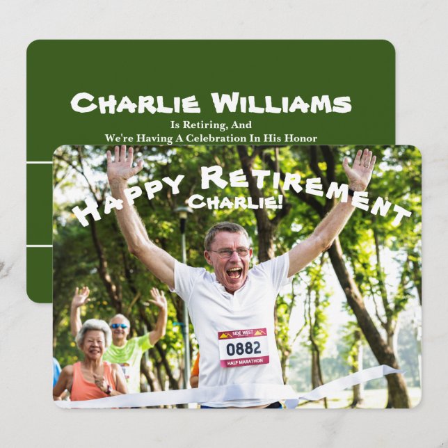 Foto Happy Retirement Celebration Einladung (Vorne/Hinten)