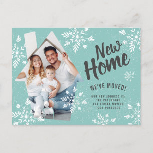 Foto Haus neue Zuhause Winterschneefahrt Ankündigungspostkarte