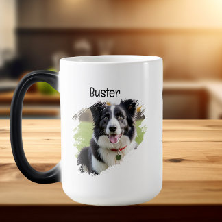 Foto Haustier Border Collie Weiß/Schwarz Personali Verwandlungstasse