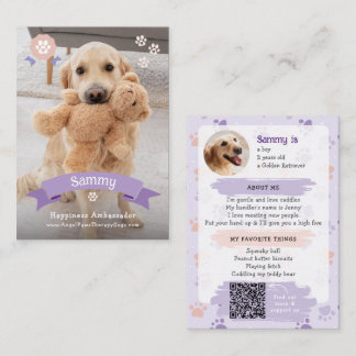 Foto Haustier-Tauschkarte, QR-Code Therapiehund Telefonnummerkarte