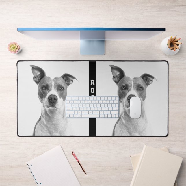 Foto Haustiere Hunde Schwarz & Weiß erstellen Sie  Schreibtischunterlage (Büro 1)