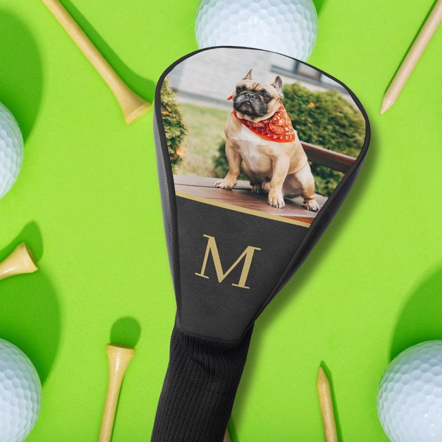 Foto-Haustierfamilie Monogramm Lederaussehen Golf Headcover (Von Creator hochgeladen)