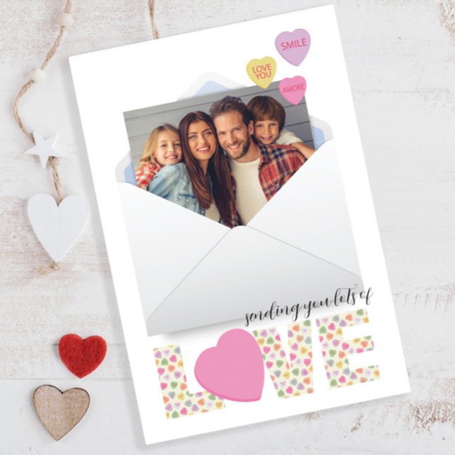 Foto Heart Candy Valentine's Day Card Dankeskarte (Von Creator hochgeladen)