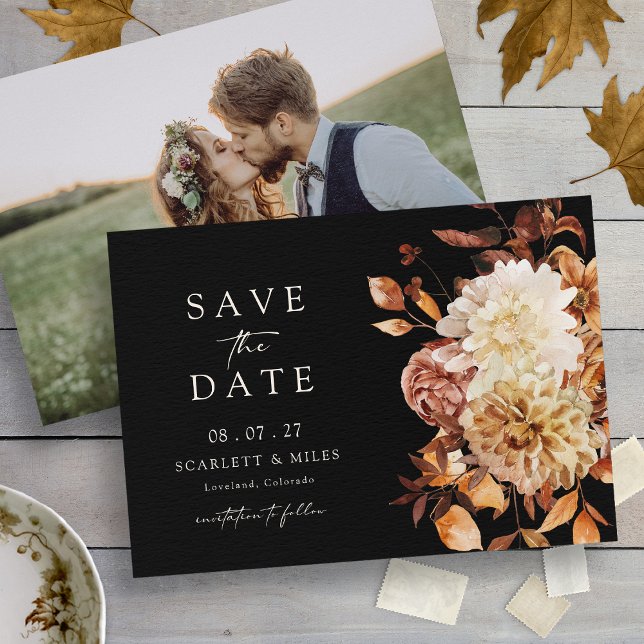 Foto Herbstlaubs Hochzeit Save The Date (Photo Fall Leaves Wedding Save The Date
)