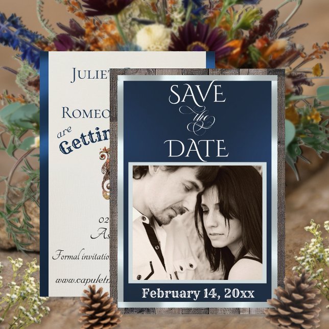Foto & Herz - Dunkelblau Save The Date (Von Creator hochgeladen)