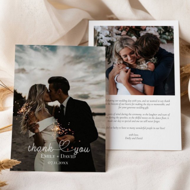 Foto Herz handgeschriebene Hochzeit Danke (Von Creator hochgeladen)