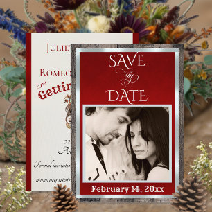 Foto & Herz - Rot Save The Date