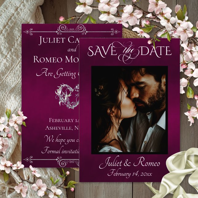 Foto & Herz Save the Date auf Pflaume (Von Creator hochgeladen)