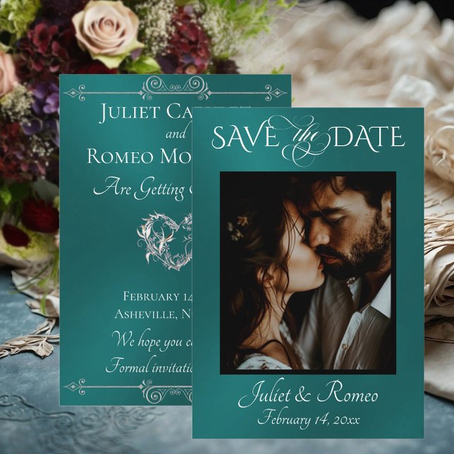 Foto & Herz Save the Date in Türkis (Von Creator hochgeladen)